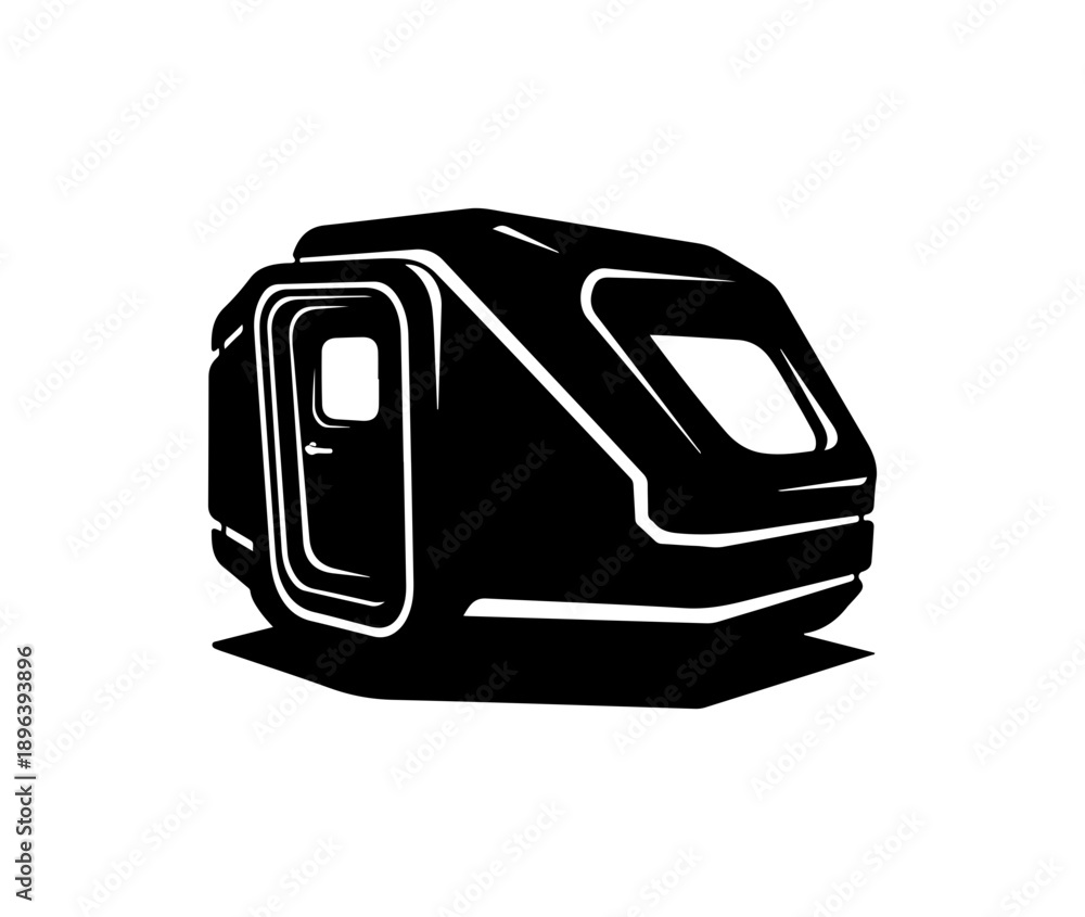 Fototapeta premium Minimalist Black Vector Camper Van Silhouette Icon