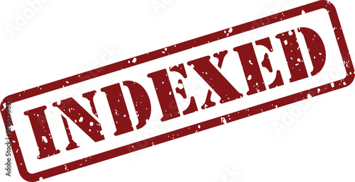 A distinctive red rubber stamp displaying the word INDEXED with a textured effect against a bright white background