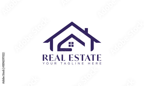 Free Download Modern Real Estate Logo Design with Minimal House Roof Icon for Business Branding - GFXLoad