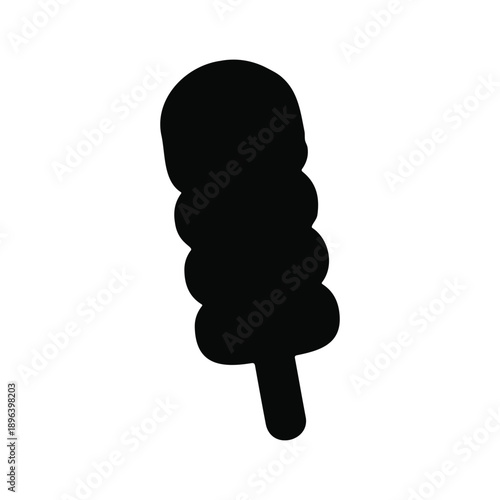 Kulfi, sweets silhouette icon vector flat design.