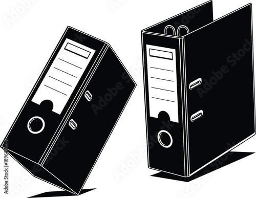 binder folder archive office document file storage paperwork organization record management vector icon