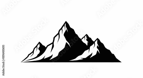 Stylized mountain range silhouette graphic design.
