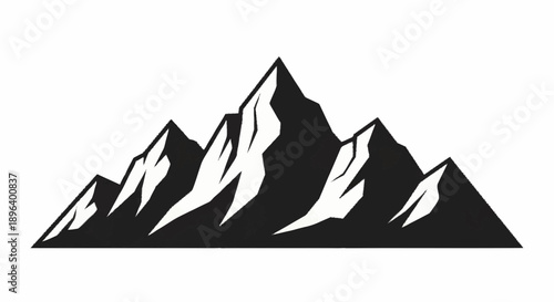 Stylized Silhouette of Jagged Mountain Peaks.