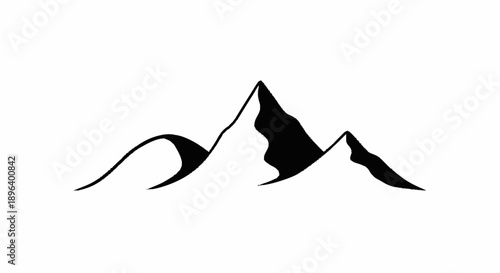 Stylized Silhouette of Majestic Mountain Peaks.