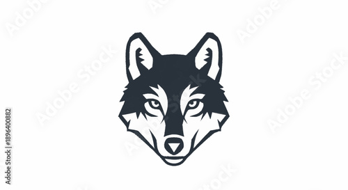 Stylized Wolf Head Icon Minimalist Design.
