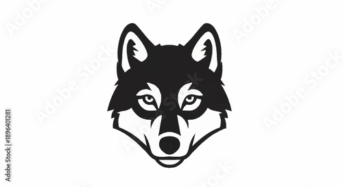 Stylized Wolf Head Silhouette Vector Graphic.