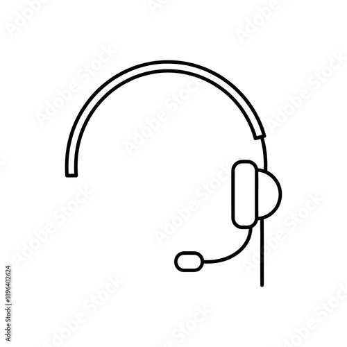Headset with microphone isolated on white background modern communication device for call centers online meetings and gaming vector illustration