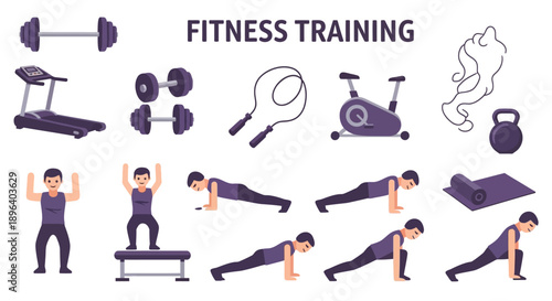 Hand drawn vector illustration set of tools and knives featuring black silhouette icons and business office pictograms in a clean stick figure design concept