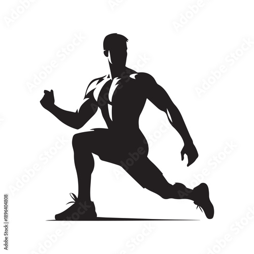 gym trainer vector silhouette clip art logo design illustration. abstract gym icon collection