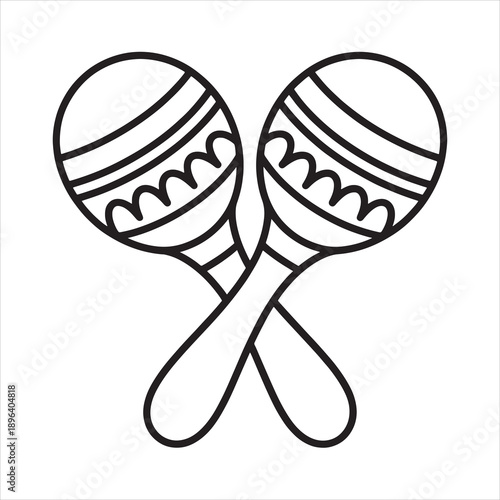 illustration vector of a maracas coloring page