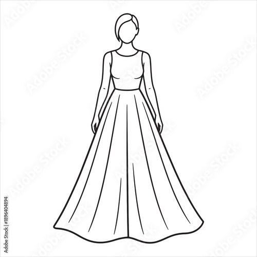 wedding dress vector illustration