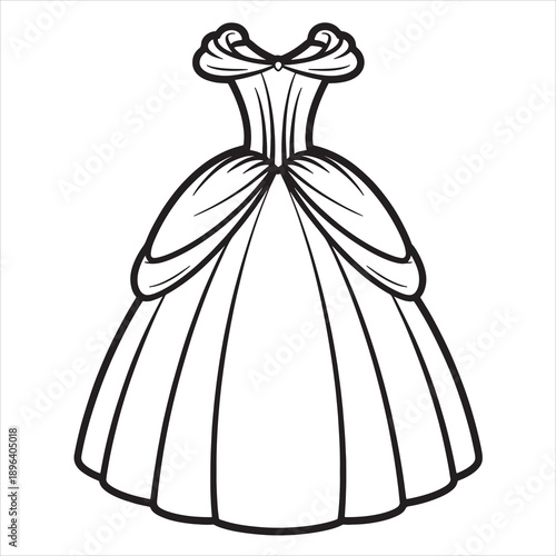 wedding dress vector illustration