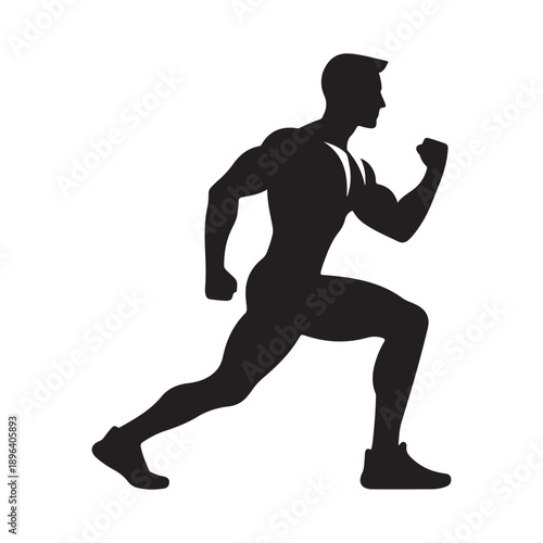 gym trainer vector silhouette clip art logo design illustration. abstract gym icon collection