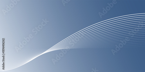 Abstract blue white luxury fabric wave background with copy space. Smooth liquid wave. Elegant shiny silk satin texture. Suit for wallpaper, cover, header, desktop, web, flyer. Vector illustration