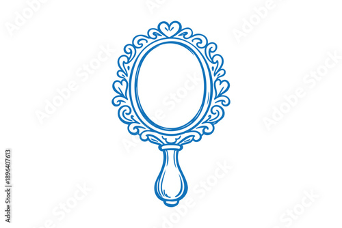 Vintage thrifting vintage hand mirror with ornate frame and handle