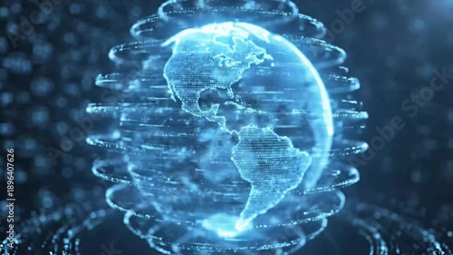 Abstract globe illustration with data visualization representing technology