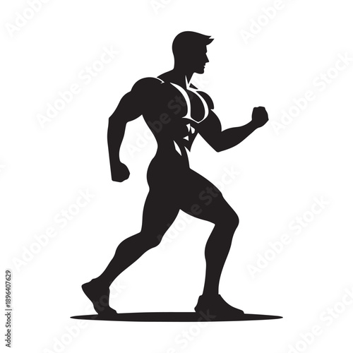 gym trainer vector silhouette clip art logo design illustration. abstract gym icon collection