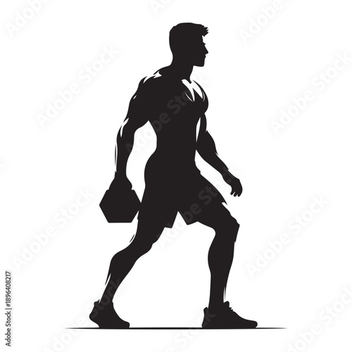 gym trainer vector silhouette clip art logo design illustration. abstract gym icon collection