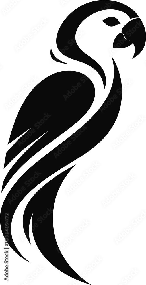 Obraz premium parrot illustration bird logo