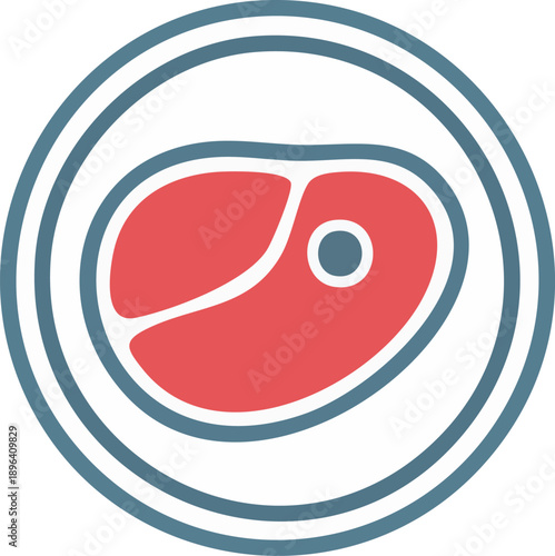 Minimalist Cultured Meat Symbol for Sustainability