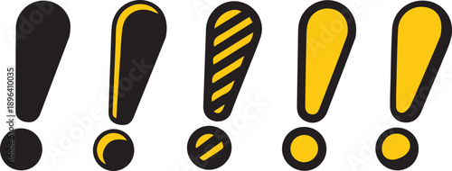 Linear exclamation mark on white background. Set icon in Doodle style.