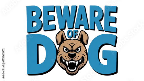 Beware of Dog Warning Sign isolated on transparent background.