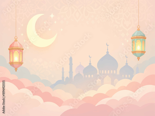 Ramadan Background and Eid background illustration 