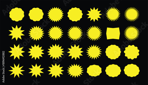 Comic burst, speech bubble, and text box silhouettes in vector style. essential graphic elements set for comic design, pop art, dialog highlights, and creative retro style storytelling