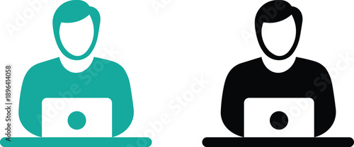 Unique and Clean freelancer boy icon.