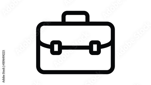a simple black and white briefcase illustration with a handle silhouette