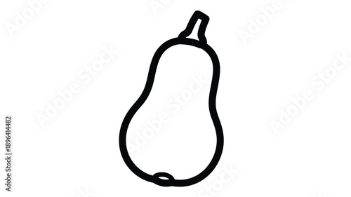 a simple black and white drawing of a pear shaped fruit silhouette