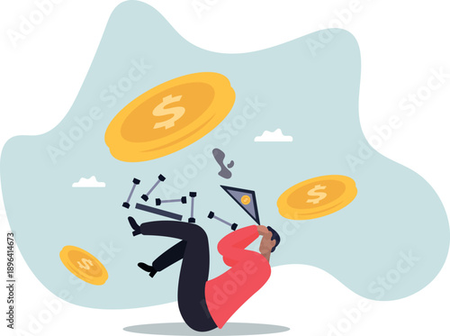 Banking collapse or bank run, financial crisis or bankruptcy problem,about a man and his life.