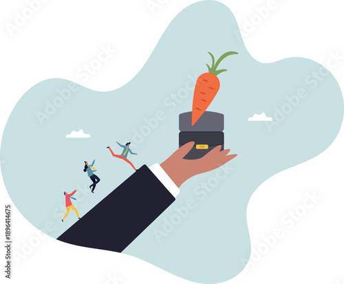 Incentive, reward or bonus to motivate employee on hard working to reach success, company benefit,about a man and his life.