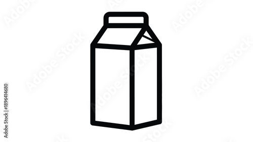 a simple black and white line drawing of a milk carton silhouette