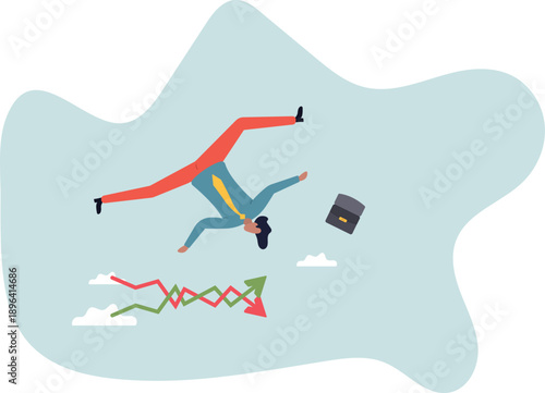 Financial investment volatility, uncertainty or change in business and stock market due to Coronavirus crisis.about a man and his life.