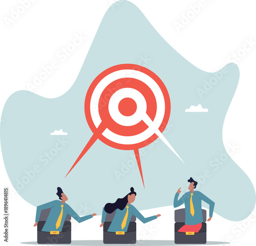 Teamwork of employees to achieve the goal, exchange of opinions and meeting.