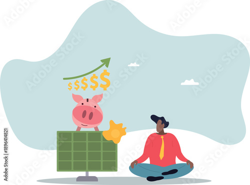 Saving on bills with alternative energy. The concept of Independence and ecology.