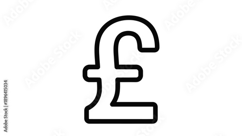 a simple black and white british pound symbol icon silhouette