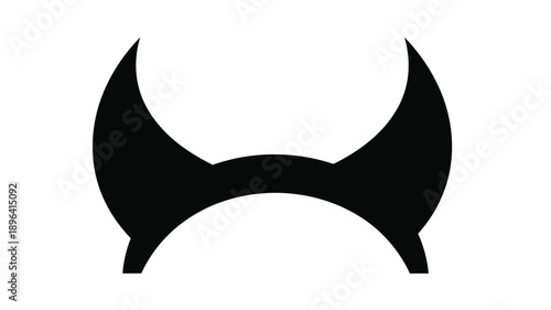 abstract black shape resembling horns against a plain white background silhouette