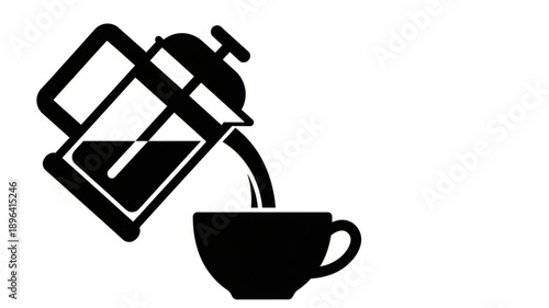 French press pouring coffee into a cup icon.