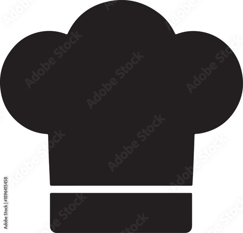 Chef hat silhouette icon representing culinary arts, cooking profession, and restaurant kitchen work