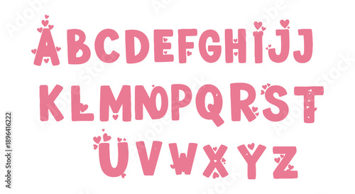 A vibrant display of the alphabet featuring watercolor style letters in shades of pink and red high quality professional
