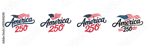 Patriotic america 250 independence day logo with star-spangled flag design
