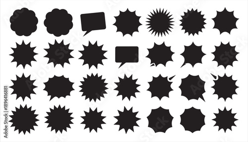 dialogue box silhouette vector set