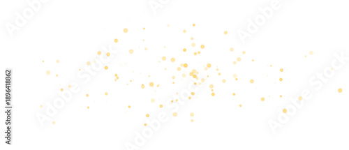 Gold glitter particles splash and shimmer isolated on transparent background. Glowing golden splatter sparkle effect. Festive luxury decoration design element for holiday, party background, PNG