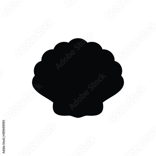 Seashell silhouette vector flat illustration design. Seashell icon.