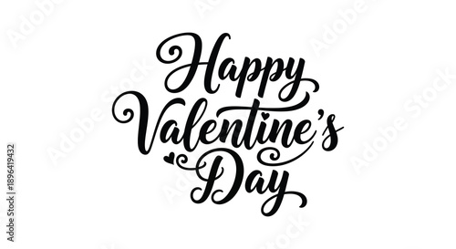 A simple elegant graphic displays the phrase happy valentine s day in black cursive lettering on white high quality