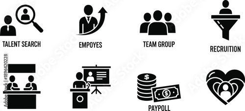 Business icon set for marketing finance and communication concepts