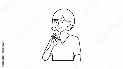 Young woman giving ok gesture with a smile.