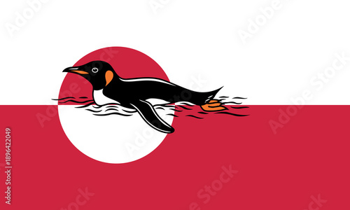 Greenlandic Penguin Swimming Under the Arctic Sun